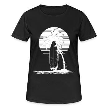 Dessin de planche de surf - T-shirt respirant Femme - noir - Devant - AI Model Female 172 light (172cm)