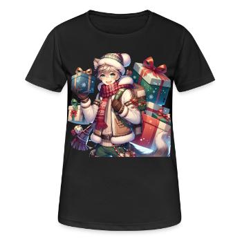 Winter Manga Gift Design for Christmas - Women's Breathable T-Shirt - black - Front - AI Model Female 172 light (172cm)