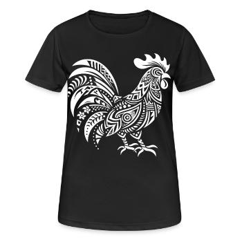 Coq Tribal - T-shirt respirant Femme - noir - Devant - AI Model Female 172 light (172cm)