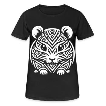 Hamster tribal - T-shirt respirant Femme - noir - Devant - AI Model Female 172 light (172cm)