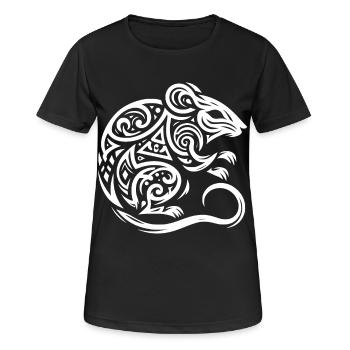 Souris tribale - T-shirt respirant Femme - noir - Devant - AI Model Female 172 light (172cm)