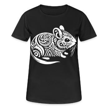 Gerbille tribale - T-shirt respirant Femme - noir - Devant - AI Model Female 172 light (172cm)