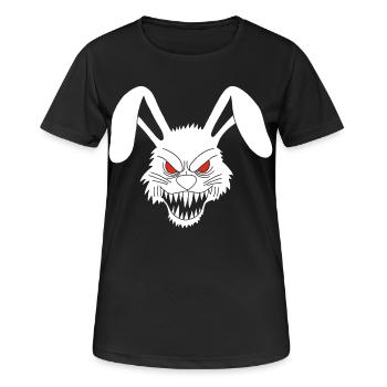 Lapin blanc démoniaque - T-shirt respirant Femme - noir - Devant - AI Model Female 172 light (172cm)