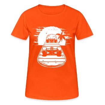 Skateboarding Sketch - Women's Breathable T-Shirt - neon orange - Front - AI Model Female 172 dark (172cm)