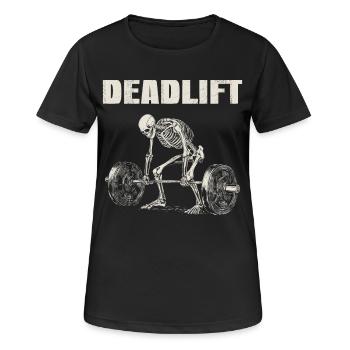 Squelette Soulevé de terre Gym Entraînement Soulevé de terre Cadeau - T-shirt respirant Femme - noir - Devant - AI Model Female 172 light (172cm)