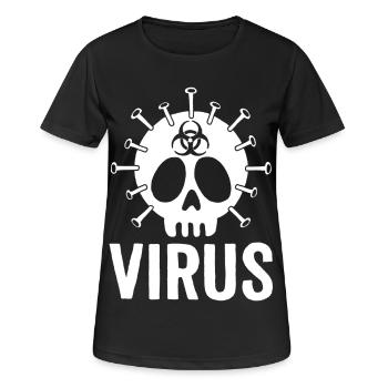 Virus-Schädel - Frauen T-Shirt atmungsaktiv - Schwarz - Vorne - AI Model Female 172 light (172cm)