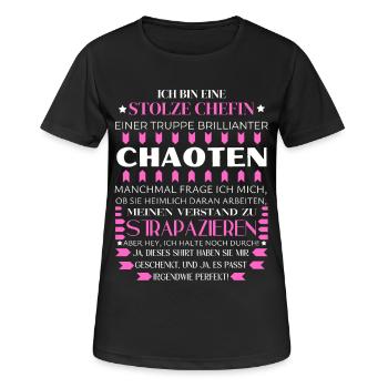 BIN EINE STOLZE CHEFIN BRILLIANTER CHAOTEN TEAM - Frauen T-Shirt atmungsaktiv - Schwarz - Vorne - AI Model Female 172 light (172cm)