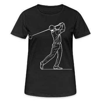 Golfspieler Skizze - Frauen T-Shirt atmungsaktiv - Schwarz - Vorne - AI Model Female 172 light (172cm)