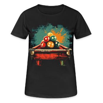 Style BD Billard - T-shirt respirant Femme - noir - Devant - AI Model Female 172 light (172cm)
