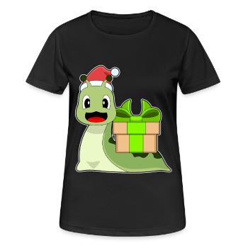 Paquet de Noël Escargot - T-shirt respirant Femme - noir - Devant - AI Model Female 172 light (172cm)