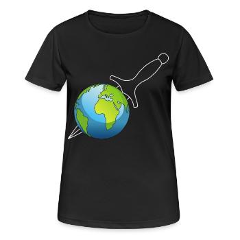 Meurtre de la planète Terre - T-shirt respirant Femme - noir - Devant - AI Model Female 172 light (172cm)