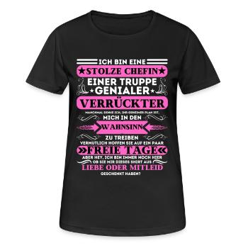 PROUD OF A TROOP OF INGENIOUS MADMEN - Women's Breathable T-Shirt - black - Front - AI Model Female 172 light (172cm)