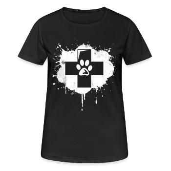 Croquis de premiers secours en médecine vétérinaire - T-shirt respirant Femme - noir - Devant - AI Model Female 172 light (172cm)