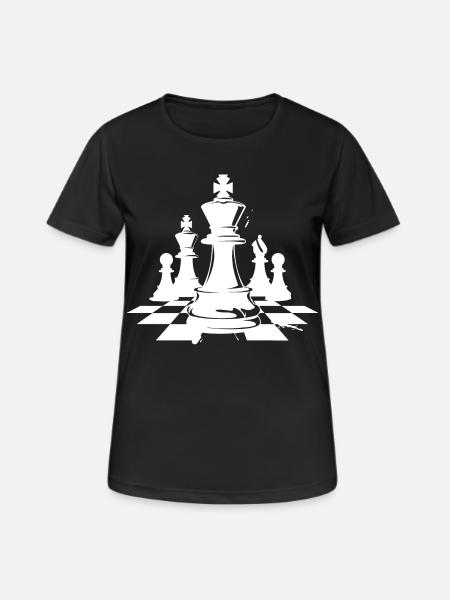 Schachfiguren Zeichnung - Dame T-shirt svedtransporterende - sort