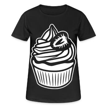 Torten Skizze - Frauen T-Shirt atmungsaktiv - Schwarz - Vorne - AI Model Female 172 light (172cm)