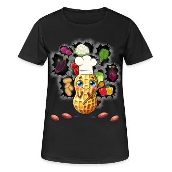 Erdnuss Koch Köche Köchin Gemüse Vegetarisch - Frauen T-Shirt atmungsaktiv - Schwarz - Vorne - AI Model Female 172 light (172cm)