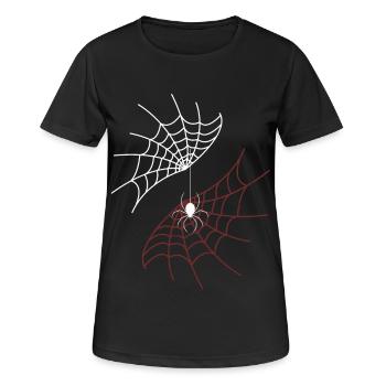 Two-Tone Spider Webs - Women's Breathable T-Shirt - black - Front - AI Model Female 172 light (172cm)