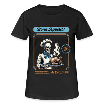 Skeleton Truthahn Koch - Frauen T-Shirt atmungsaktiv - Schwarz - Vorne - AI Model Female 172 light (172cm)