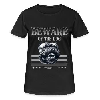 Attention au chien - T-shirt respirant Femme - noir - Devant - AI Model Female 172 light (172cm)