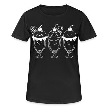 Coupe glacée sundae look bande dessinée - T-shirt respirant Femme - noir - Devant - AI Model Female 172 light (172cm)