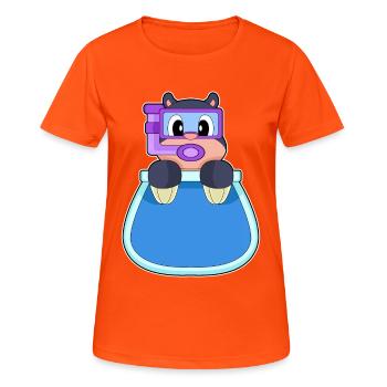 Maulwurf Taucher Schnorchel Tauchen - Frauen T-Shirt atmungsaktiv - Neonorange - Vorne - AI Model Female 172 dark (172cm)