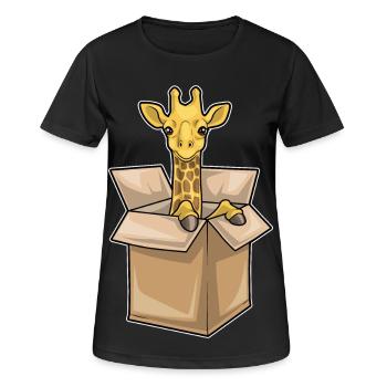 Giraffe Karton - Frauen T-Shirt atmungsaktiv - Schwarz - Vorne - AI Model Female 172 light (172cm)