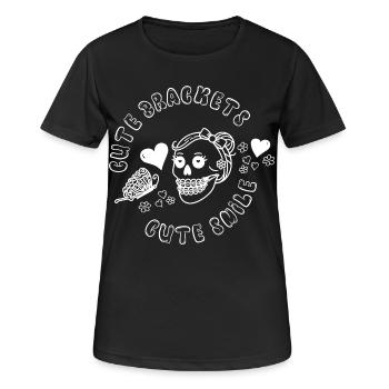 Zahnspange Mädchen cool goth - Frauen T-Shirt atmungsaktiv - Schwarz - Vorne - AI Model Female 172 light (172cm)
