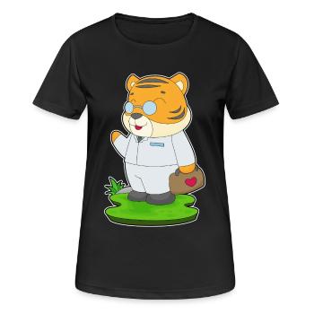 Trousse de premiers secours Tiger Doctor - T-shirt respirant Femme - noir - Devant - AI Model Female 172 light (172cm)