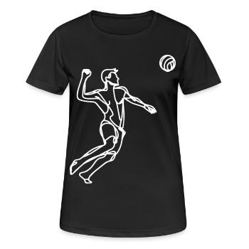 Croquis de beach-volley - T-shirt respirant Femme - noir - Devant - AI Model Female 172 light (172cm)