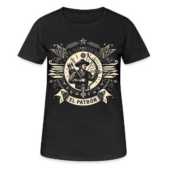 El Patrón Bogenschütze Icon - Frauen T-Shirt atmungsaktiv - Schwarz - Vorne - AI Model Female 172 light (172cm)