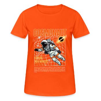 orbit astronaut - cosmonaut - Women's Breathable T-Shirt - neon orange - Front - AI Model Female 172 dark (172cm)