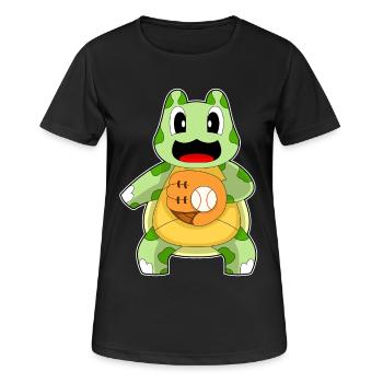 Gant de baseball Turtle - T-shirt respirant Femme - noir - Devant - AI Model Female 172 light (172cm)