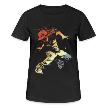 Vintage B-Girl - Frauen T-Shirt atmungsaktiv - Schwarz - Vorne - AI Model Female 172 light (172cm)