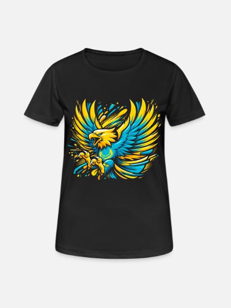 Kasachstan Adler Flagge Fahne cool Geschenk - Frauen T-Shirt atmungsaktiv - Schwarz