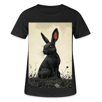Lapin de nuit dans le brouillard - T-shirt respirant Femme - noir - Devant - AI Model Female 172 light (172cm)