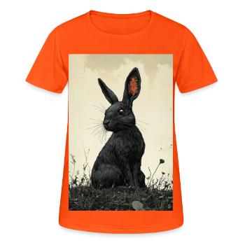 Lapin de nuit dans le brouillard - T-shirt respirant Femme - orange néon - Devant - AI Model Female 172 dark (172cm)