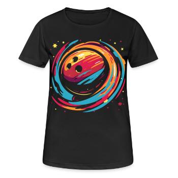 Retro Bowlingkugel - Frauen T-Shirt atmungsaktiv - Schwarz - Vorne - AI Model Female 172 light (172cm)
