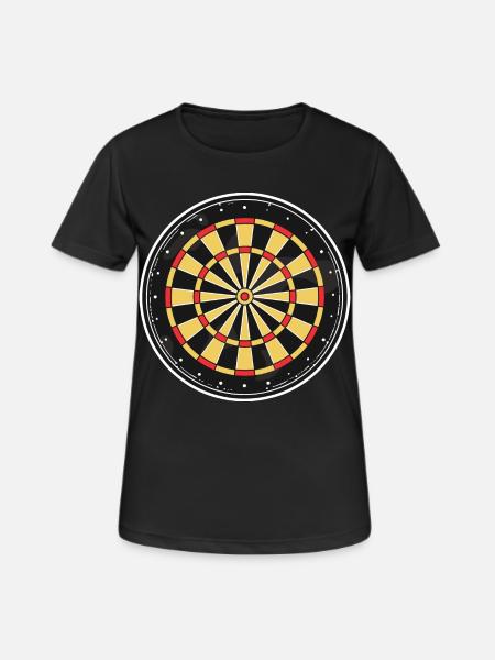 Dartscheibe Grafik - Frauen T-Shirt atmungsaktiv - Schwarz