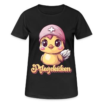 Pflegeküken Altenpflegerin Azubi Krankenpflegerin - Frauen T-Shirt atmungsaktiv - Schwarz - Vorne - AI Model Female 172 light (172cm)