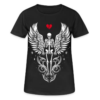 Squelette avec des ailes Anti Saint Valentin - T-shirt respirant Femme - noir - Devant - AI Model Female 172 light (172cm)