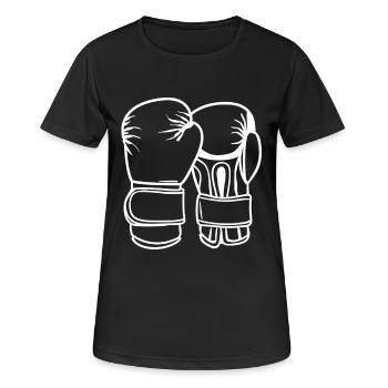 Boxhandschuhe Skizze - Frauen T-Shirt atmungsaktiv - Schwarz - Vorne - AI Model Female 172 light (172cm)