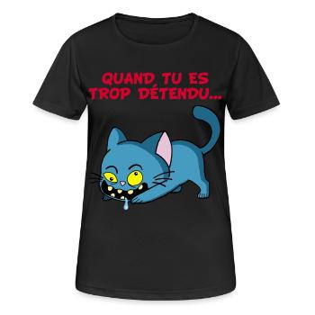 Chat manga détendu - T-shirt respirant Femme - noir - Devant - AI Model Female 172 light (172cm)