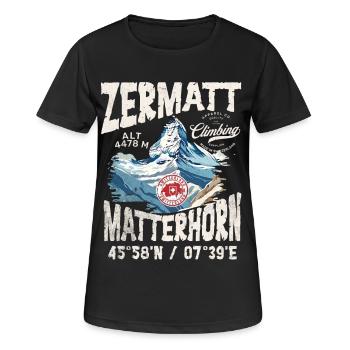 Zermatt rock climbing 3 - T-shirt respirant Femme - noir - Devant - AI Model Female 172 light (172cm)