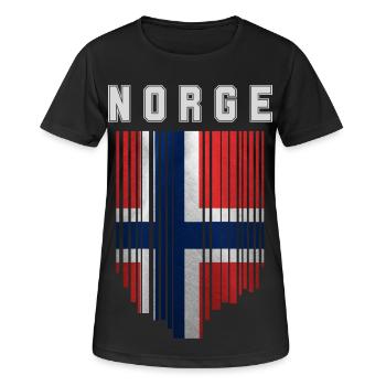 Norwegische Flagge, Norwegischer Stolz - Frauen T-Shirt atmungsaktiv - Schwarz - Vorne - AI Model Female 172 light (172cm)
