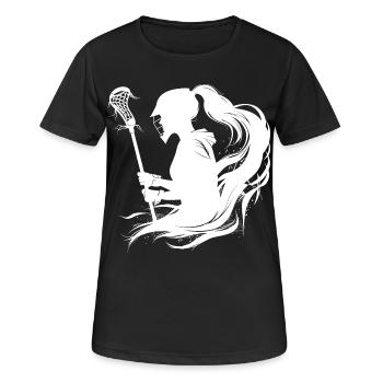 Lacrosse player - Women's Breathable T-Shirt - black - Front - AI Model Female 172 light (172cm)