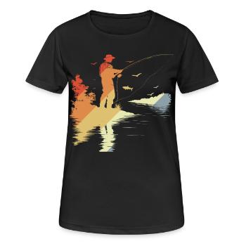 Style rétro Fischer - T-shirt respirant Femme - noir - Devant - AI Model Female 172 light (172cm)