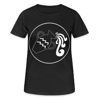 Wassermann Sternzeichen (Weiß) - Frauen T-Shirt atmungsaktiv - Schwarz - Vorne - AI Model Female 172 light (172cm)
