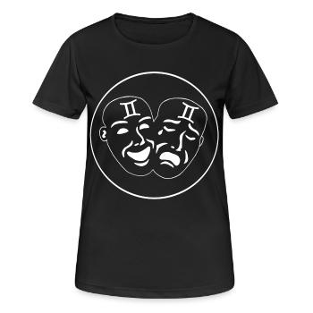 Zwillinge Sternzeichen (weiß) - Frauen T-Shirt atmungsaktiv - Schwarz - Vorne - AI Model Female 172 light (172cm)