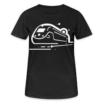 Cartoon Zug - Frauen T-Shirt atmungsaktiv - Schwarz - Vorne - AI Model Female 172 light (172cm)