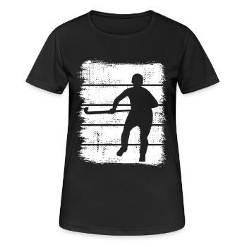Feldhockeyspieler - Frauen T-Shirt atmungsaktiv - Schwarz - Vorne - AI Model Female 172 light (172cm)